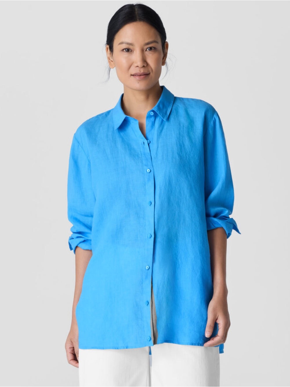 Eileen Fisher Classic Linen Blouse